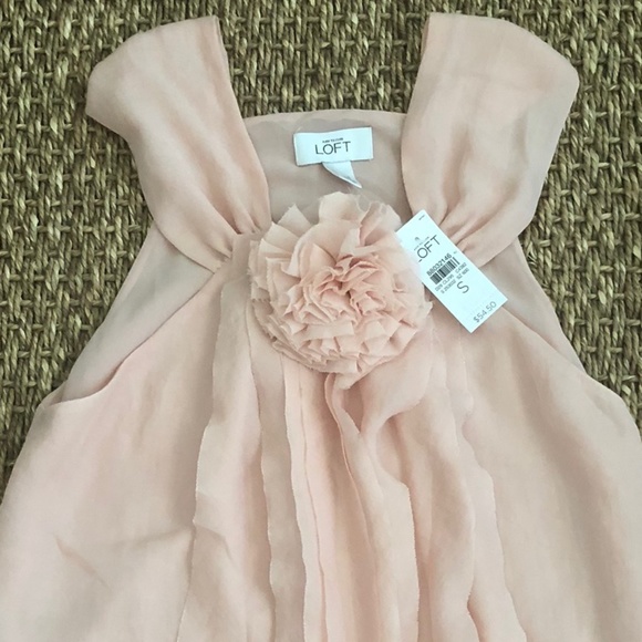 New LOFT Peach Small Dressy Tank with Ruffles - Picture 2 of 4